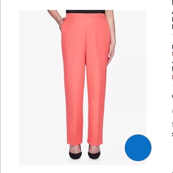 NWT Alfred Dunner Sz 18 Coral stretch slacks - Picture 1 of 6